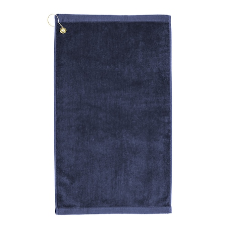 Towelsoft Premium 16 inch x 26 inch Velour Golf Towel with Corner Hook &Grommet Placement-Navy Golf-GV1201CL-NVY