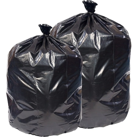 Pitt Plastics Eco Strong Can Liners, 60 gal, 1.35 mil, 38in x 58in, Black, Perforated Roll, 100PK EC385812K