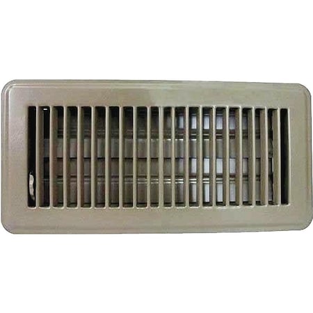Prosource ProSource FR01-4X10B Floor Register, 10 in W x 4 in H Duct Opening, Steel, Brown FR01-4X10B