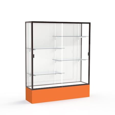 Ghent Spirit Floor Display Case 60x72x16, White, Bronze 375WB-BZ-OR