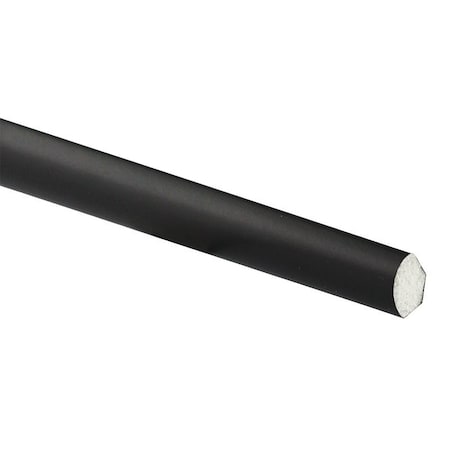 Inteplast Building Products Baseboard Moulding, 8 ft L, 1 in W, 9/16 in Thick, Square Edge Profile, Polystyrene, Black 81070800040