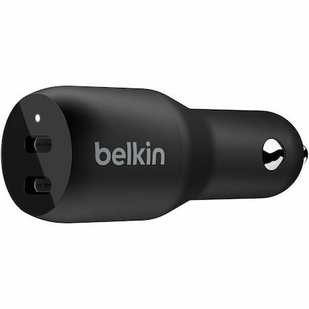 Belkin BoostCharge Dual USB-C Car Charger 36W - 5 V DC Output CCB002BTBK