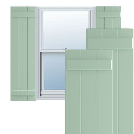 Ekena Millwork True Fit PVC, Three Board Joined Board-n-Batten Shutters, Seaglass, 16 1/8W x 47H, PR TFP101BBF16X047SG