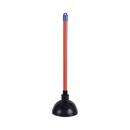 Boardwalk Toilet Plunger, 18in Plastic Handle, 5.63in dia, Red/Black BWK09201EA