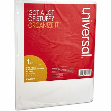 Universal INDEX, ERASE1-5TAB, WE, 5PK UNV20815