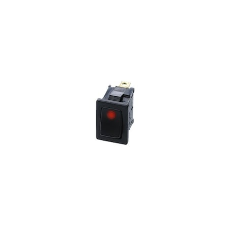 Switch Components Mini Rocker, 3P SPST OFF-ON, Red LED RF2-1A-DC-2-RL