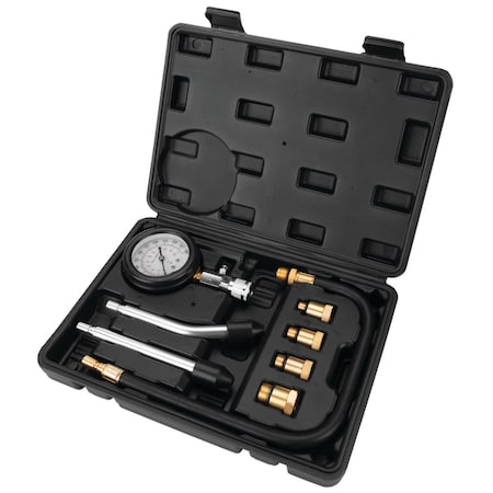 Performance Tool Deluxe Compression Tester Kit, 300psi Gauge, SAE/Metric, Case W80584