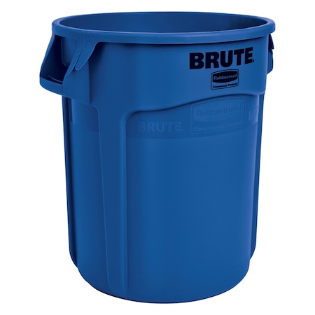 Rubbermaid Commercial BRUTE 10 gal Round Heavy Duty Plastic Can, Blue, None, Plastic, Not Applicable 1779699