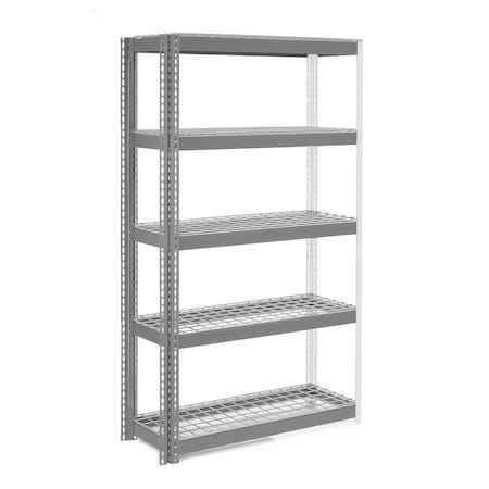 Global Industrial 5 Shelf Standard Duty Boltless Shelving Add On 48"Wx12"Dx96"H, Wire Deck B3153826