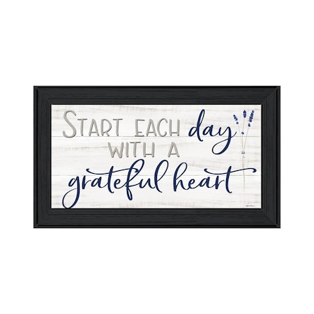 Homeroots Grateful Heart Black Framed Print Wall Art 529657