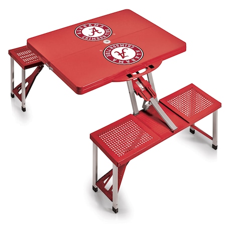 Picnic Time Family Of Brands Alabama Crimson Tide - Picnic Table Portable Folding Table, Red 811-00-100-004-0