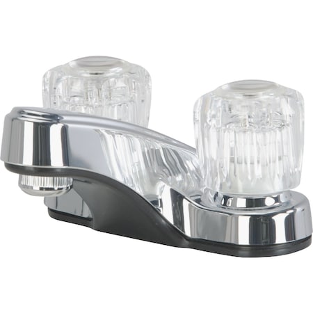 Home Impressions 2-Handle Knob 4'' Centerset Non-Metallic Bathroom Faucet Chrome F512R100CP-JPB3