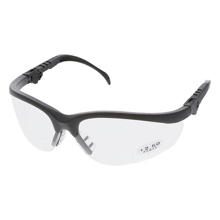 Mcr Safety KD3, Reader Safety Glasses, Anti-Scratch, Clear Lens, Half-Frame K3H25
