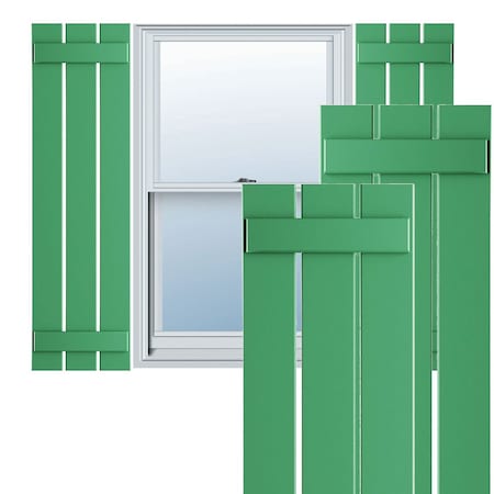 Ekena Millwork True Fit PVC, Three Board Spaced Board-n-Batten Shutters, Lilly Pads , 17 1/8W x 56H, PR TFP101SBF17X056LP