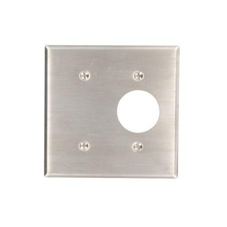 Leviton Combination Wall Plate, Number of Gangs: 2 Stainless Steel, Silver 84085-40