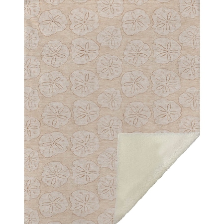 Homeroots 50" X 70" Beige Sand Dollar Microfiber Plush Throw Blanket 712887