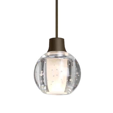 Besa Lighting Boca 3 Cord Pendant, Clear Bubble, Bronze Finish, 1x3W LED 1XT-BOCA3BB-LED-BR