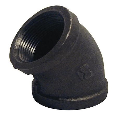 B & K 520-200BG 45 deg Iron Elbow  Black - 0.12 in., 5PK 4066874