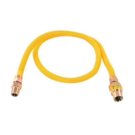 Eastman Gas Connector, 1/2 in, FIP x MIP, Stainless Steel, Epoxy-Coated, 48 in L, 1/2 in OD 20YE50V148B