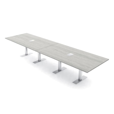 Skutchi Designs 14ft Conference Table W/ Power Unit | 14 Person Modular Rectangular Meeting Table | Harmony Series HAR-REC-48x168-T-K458-ESIL