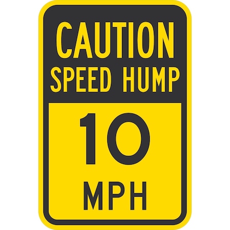 Lyle Speed Hump 10 MPH, 12x18, Diamond Grade, Yellow G-2980-DG_12x18