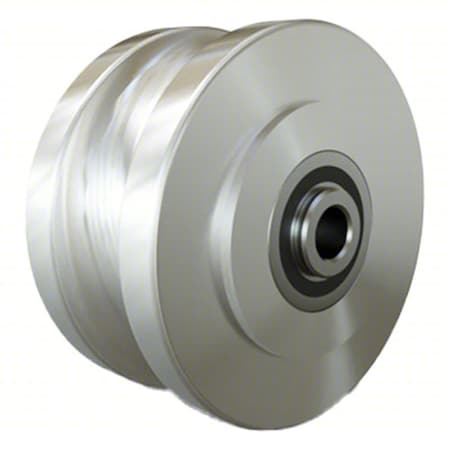 Hamilton Track Wheel, 4"dia, 1,325 lb, SS W-420-150-SSUB-1/2