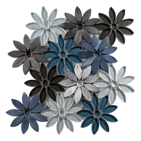 Andova Tiles SAMPLE-Fresh Qerbera Novelty Blue Flower Glass/Stone/Aluminum Wall & Floor Mosaic Tile SAM-ANDFRE392