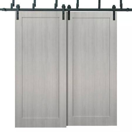Sartodoors Barn Bypass Interior Door, 36" x 96", Gray QUADRO4111BBB-KS-3696