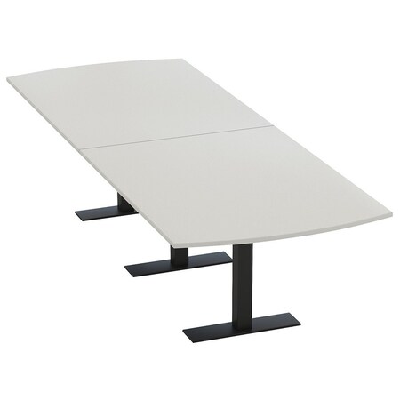 Skutchi Designs 10 Person Conference Table With Power Unit | 10' Arc Rectangle Table | Harmony Series HAR-AREC-48X120-T.BK-U779-NA