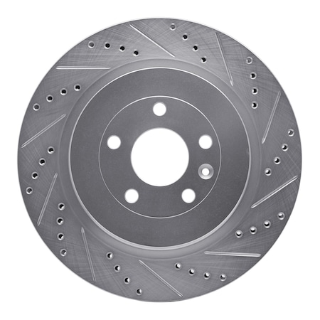Dynamic Friction Co DFC Brake Rotor - Drilled and Slotted - Silver 631-54222R