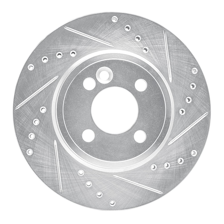 Dynamic Friction Co DFC Brake Rotor - Drilled and Slotted - Silver 631-32005R
