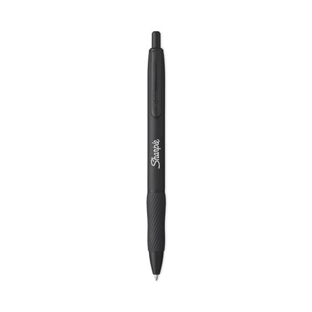 Sharpie S-Gel Premium Metal Barrel Gel Pen, Retractable, Medium 0.7 mm, Black Ink, Black Barrel, PK4, 4PK 2153578
