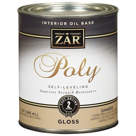 Zar Polyurethane, Gloss, Liquid, Clear, 1 qt, Can 32812