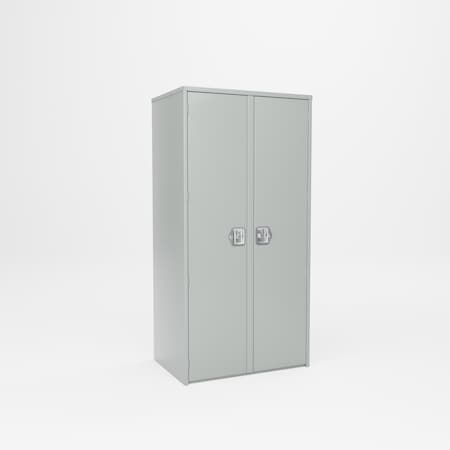 Pucel Two Door Center Partition Cabinet, 36 in W x 24 in D x 72 in H, Putty HDSC-3672-24-8-CP