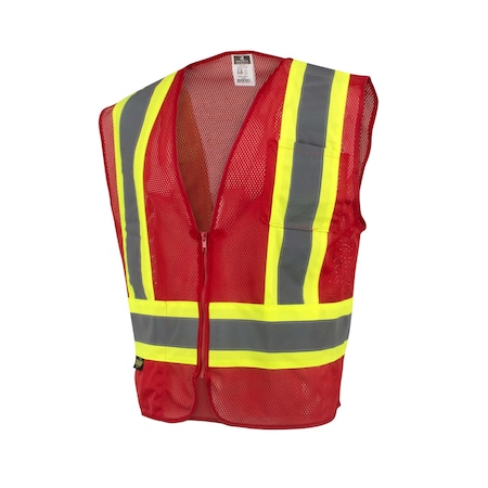 Radians Mesh Vest, Red, 2 Pockets, Class 1, Small SV22-1ZRM-S