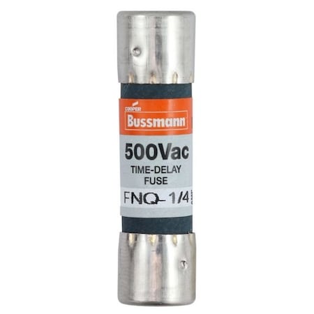 Eaton Bussmann Fuse, Time-delay, 0.125 A, Non-indicating, 10 kAIC at 500 Vac, 500 V, 10PK FNQ-1/8