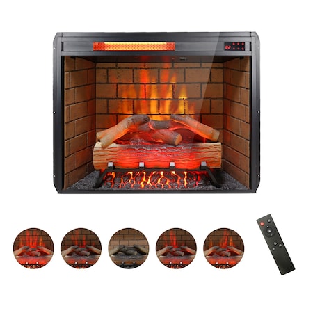 Edendirect 28 inch Infrared Electric Fireplace with Removable Trim kit Insert, Touch Panel Home Decor Heater ZR-W1769P252987