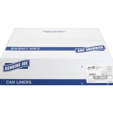 Genuine Joe 23 gal Slim Jim Can Liners, M, 1 mm, Black, 150 PK GJO70057