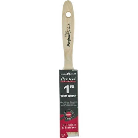 Linzer Paint Brush, 1 in W, 2-1/4 in L Bristle, China Bristle, Beaver Tail Handle 1522-1