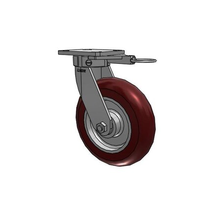 Albion kingpinless-8x2-maroon-Caster-swivel-lock 110AX08228SL