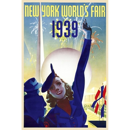 Homeroots New York 1939 World's Fair Vintage Travel Unframed Print Wall Art 394373