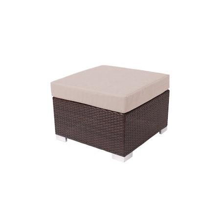 Bfm Seating Aruba Wicker Outdoor Ottoman with Sunbrella Cushion PH5106JV-57012
