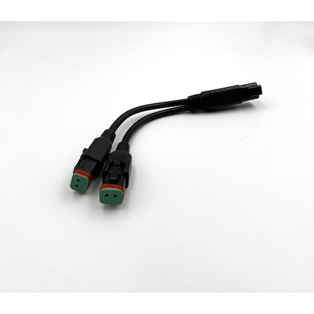 Avrgt Electronics Overmolded Waterproof Y-Harness, 1-to-2 DT Connector Splitter for LED Lights DT 2-Pin Splitter Cable