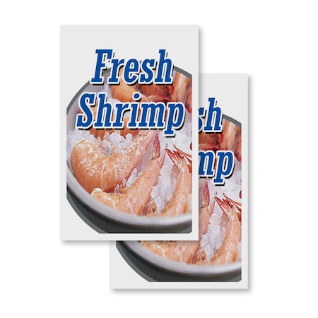 Signmission Fresh Shrimp, Vinyl Decals Only 24 Inch x 36 Inch, Vinyl Decal, 2PK DSB-2436-2PACK-Fresh Shrimp