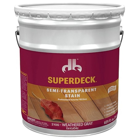 Duckback 5 Gal Duckback DB-2100 Weathered Gray Superdeck Semi-Transparent Stain DB-2100