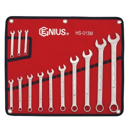 Genius Tools 16PC Metric Combination Wrench Set HS-016M