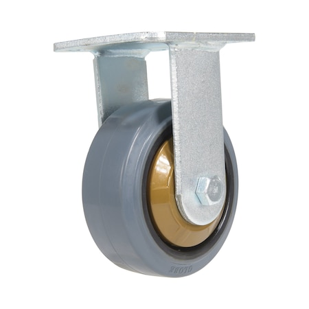 Vestil Rubber Rigid Caster 5 In. Diameter x 2 In. Width 661 Lb. Capacity Dark Gray/Gold CST-KSM-5X2MR-R