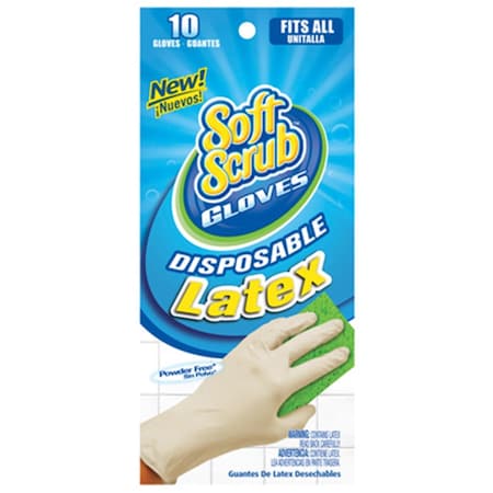Big Time Products 1131026 Soft Scrub Safety Disposable Latex Gloves, 10PK 160296