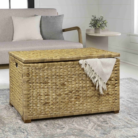 Happimess Anada 30in Hand-Woven Wicker Weave Storage Trunk, Natural HPM9005A