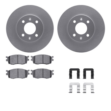 Dynamic Friction Co DFC GEOSPEC Coated Rotors with 5000 Brake Pads - Ceramic and Hardware 4512-03091